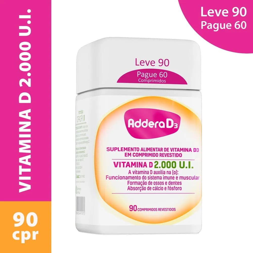 Vitamina D 2.000UI Addera D3 90 comprimidos