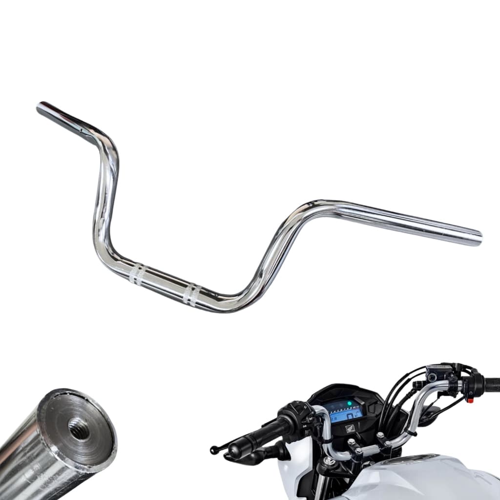 Guidão Cromado Moto CG Cargo 160 Com Suporte Para Peso