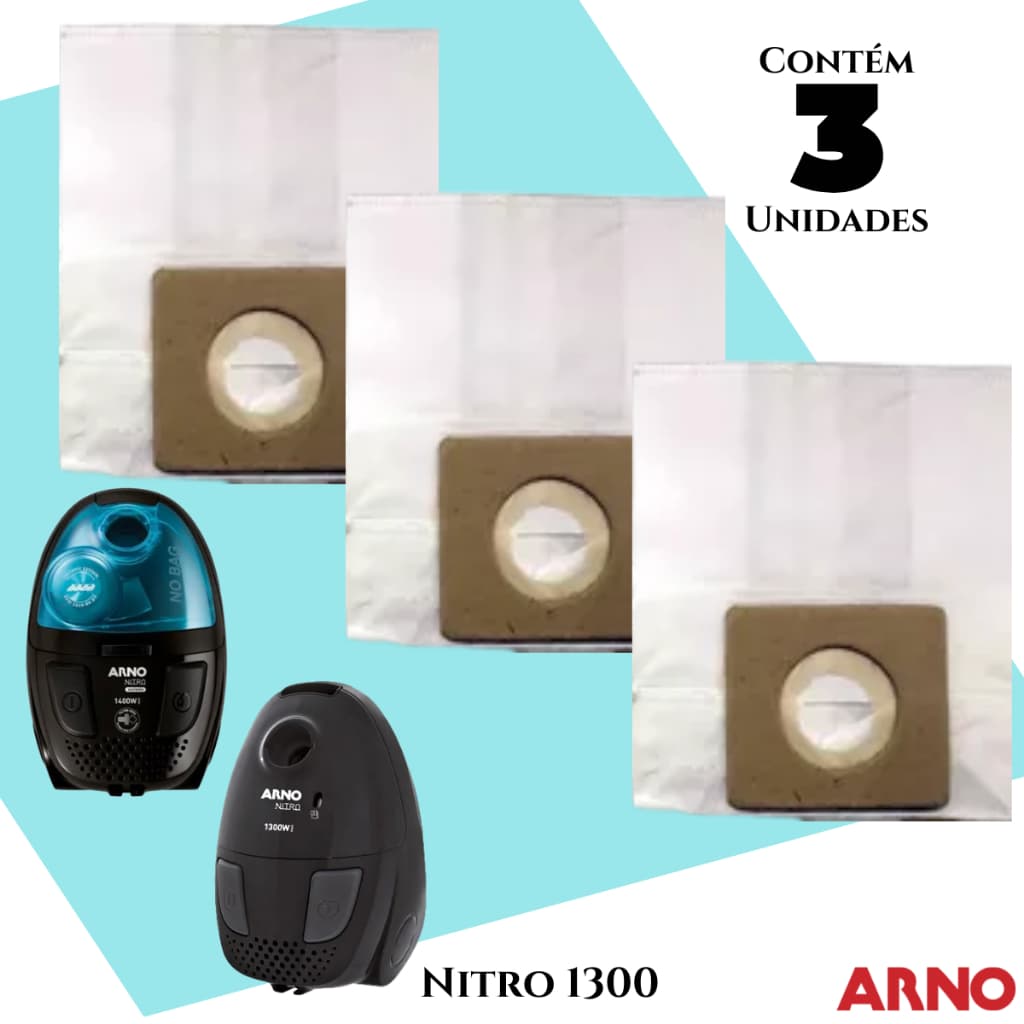 Saco Descartável para Aspirador de Pó Compatível Com Arno Nitro 1300