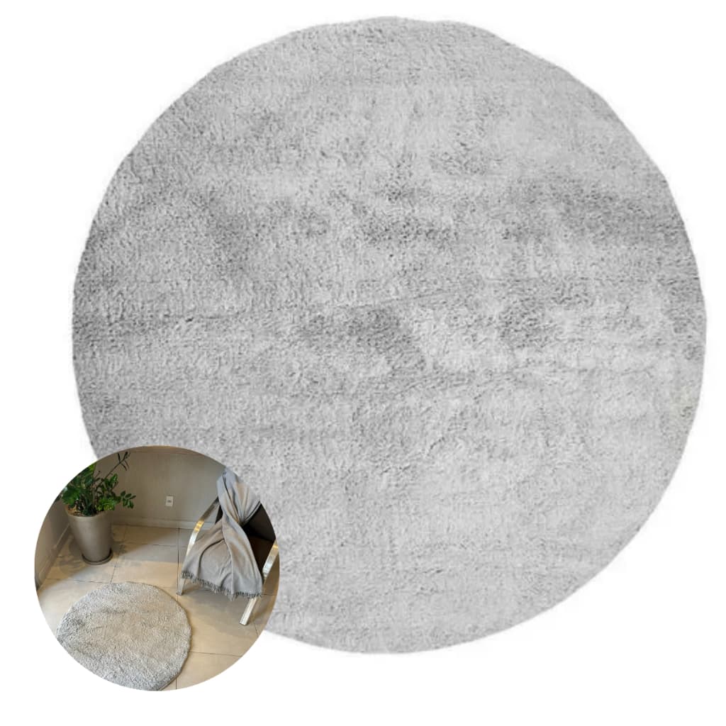 Tapete Prata 200cm Toque Sofisticado Para Sala Estilo Conforto Antiderrapante