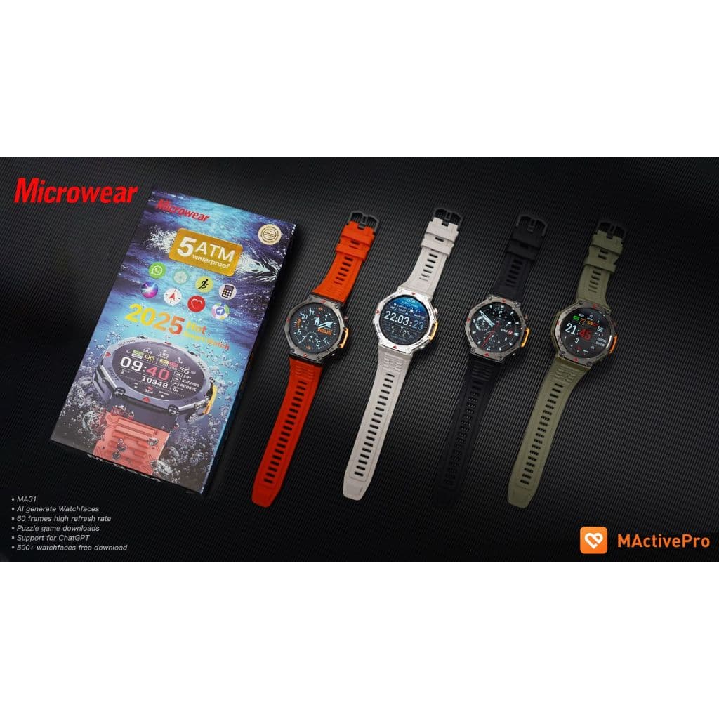 Relógio Smartwatch M-rex4 Ma31Microwear Prova D'Água 5 ATM ChatGPT GPS Modo Esporte Original