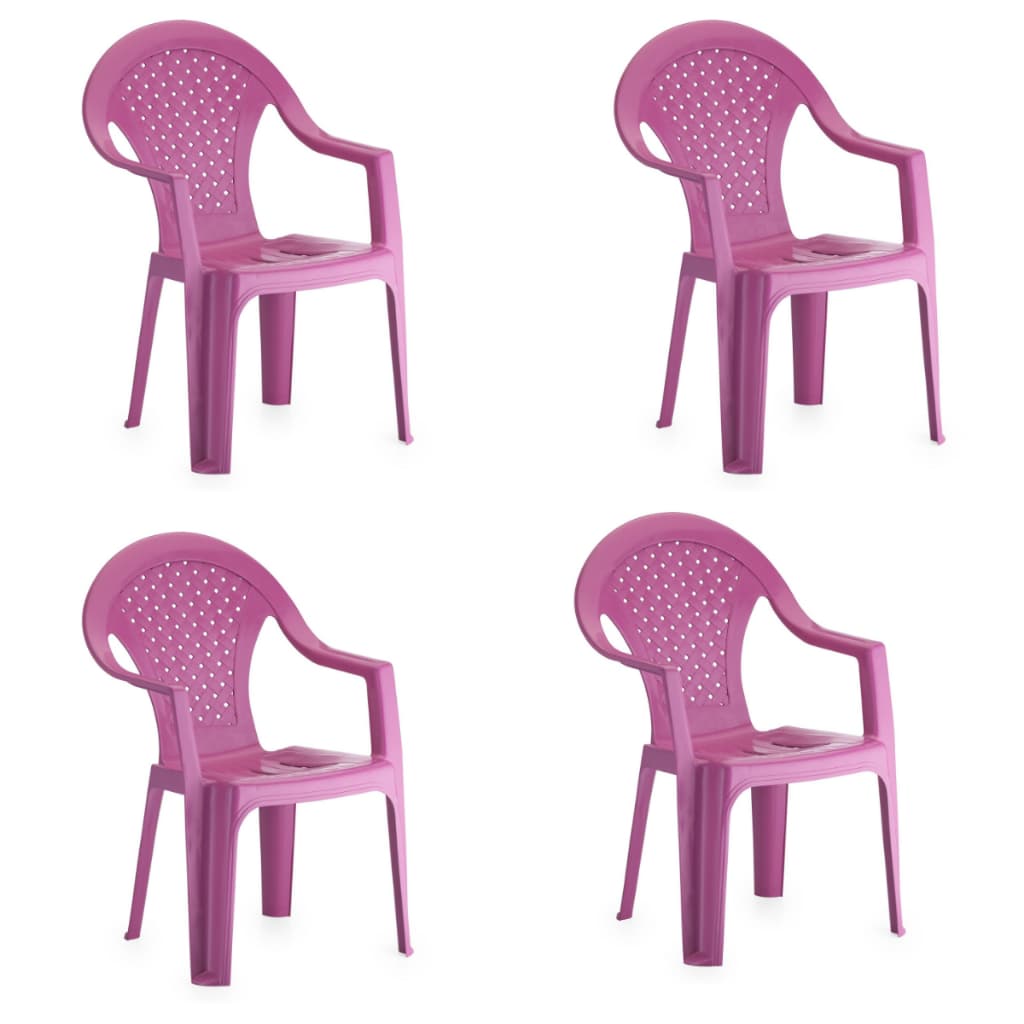 Kit 4 Cadeiras Infantis Rosa Poltrona Infantil Resistente