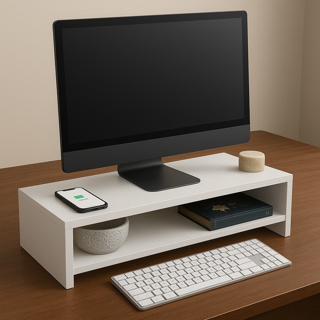 Suporte 53cm MDF para Monitor e Notebook Perfeito para Home Office, Mesa Gamer e Quarto