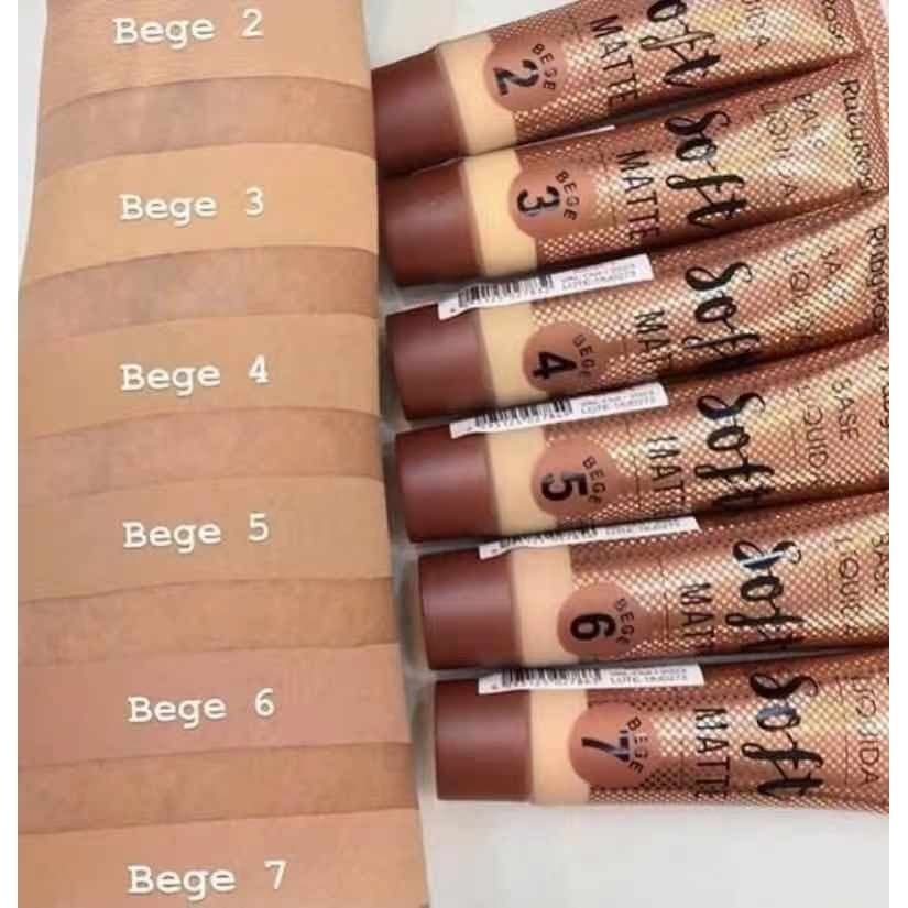 KIT Base Líquida Ruby Rose HB-8050 – Alta Cobertura, Efeito Matte e Toque Suave