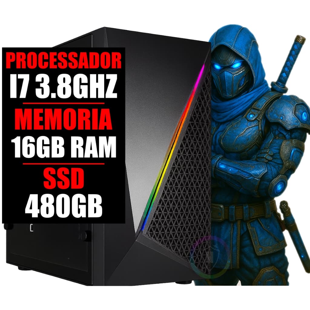 Cpu Computador Desktop Intel I7 3.8ghz / 16Gb Ram / Ssd 480GB