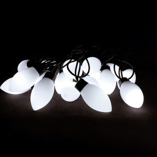 Luminaria Led Americana  20 Led Branco Frio Fixo Prova D'água Fio Preto Stranger Thinks