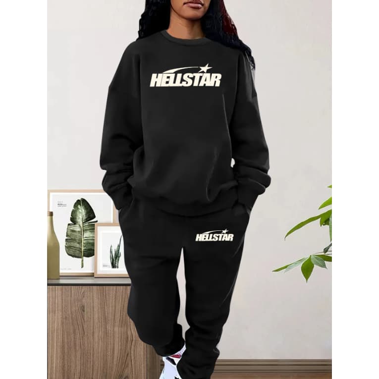 Conjunto Moletom HELSSTAR CONJUNTO FEMININO CALÇA COM MOLETOM GOLA CARECA- Envio Imediato
