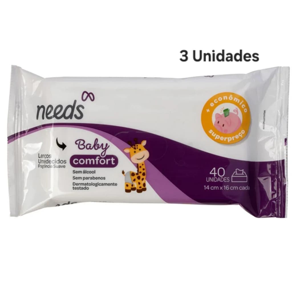Lenço Umedecido Needs Baby Comfort 40 Un ou 120Un