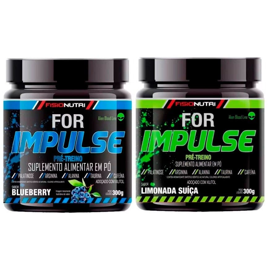Kit 2x Pré-Treino For Impulse - 300g Cada (Total 600g) - FisioNutri