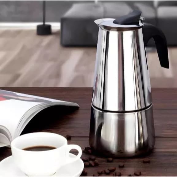 Máquina de Café Cafeteira Italiana 9 Xícaras Expresso em Inox- 450ml