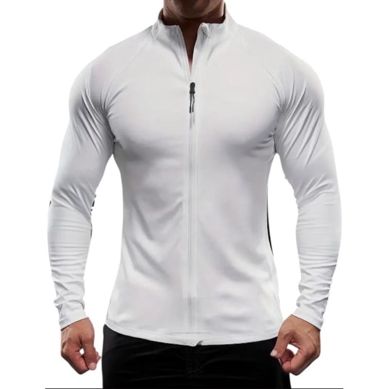 casaco camisa de ziper manga longa elasticidade fitness academia corrida treino passeio