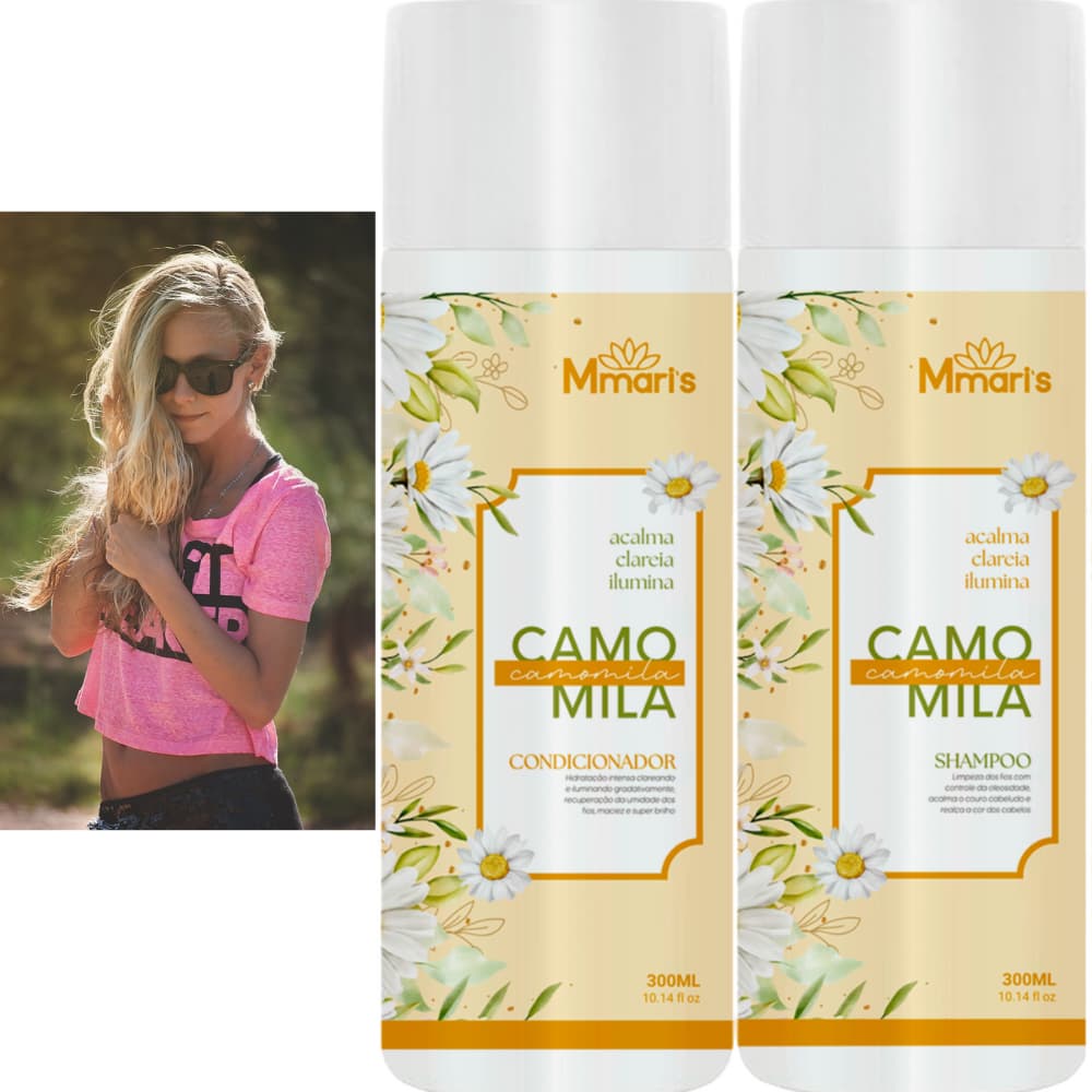 Shampoo Clareador Capilar Camomila Clareamento Natural Gradativo Extratos Naturais Condicionador Hidratante Iluminador