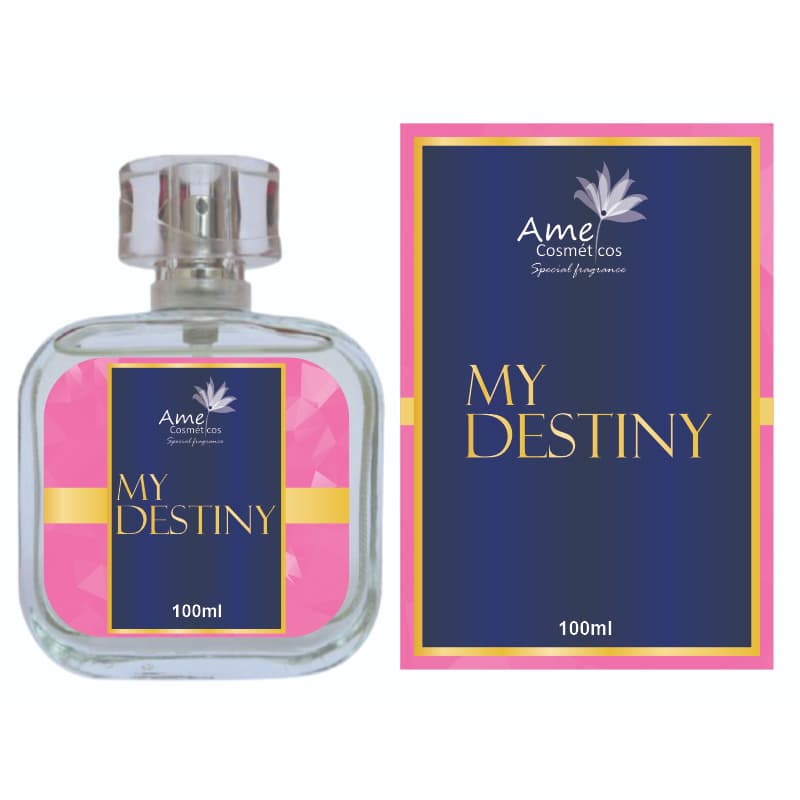 Perfume My Destiny Feminino Amei Cosmeticos Alta Fixação 33% de Essência Importada