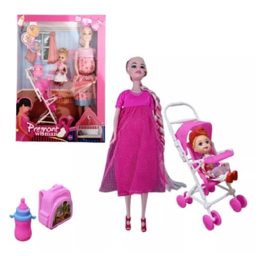 Boneca Articulada - Mãe Guerreira com seu bebê - Diversão garantida