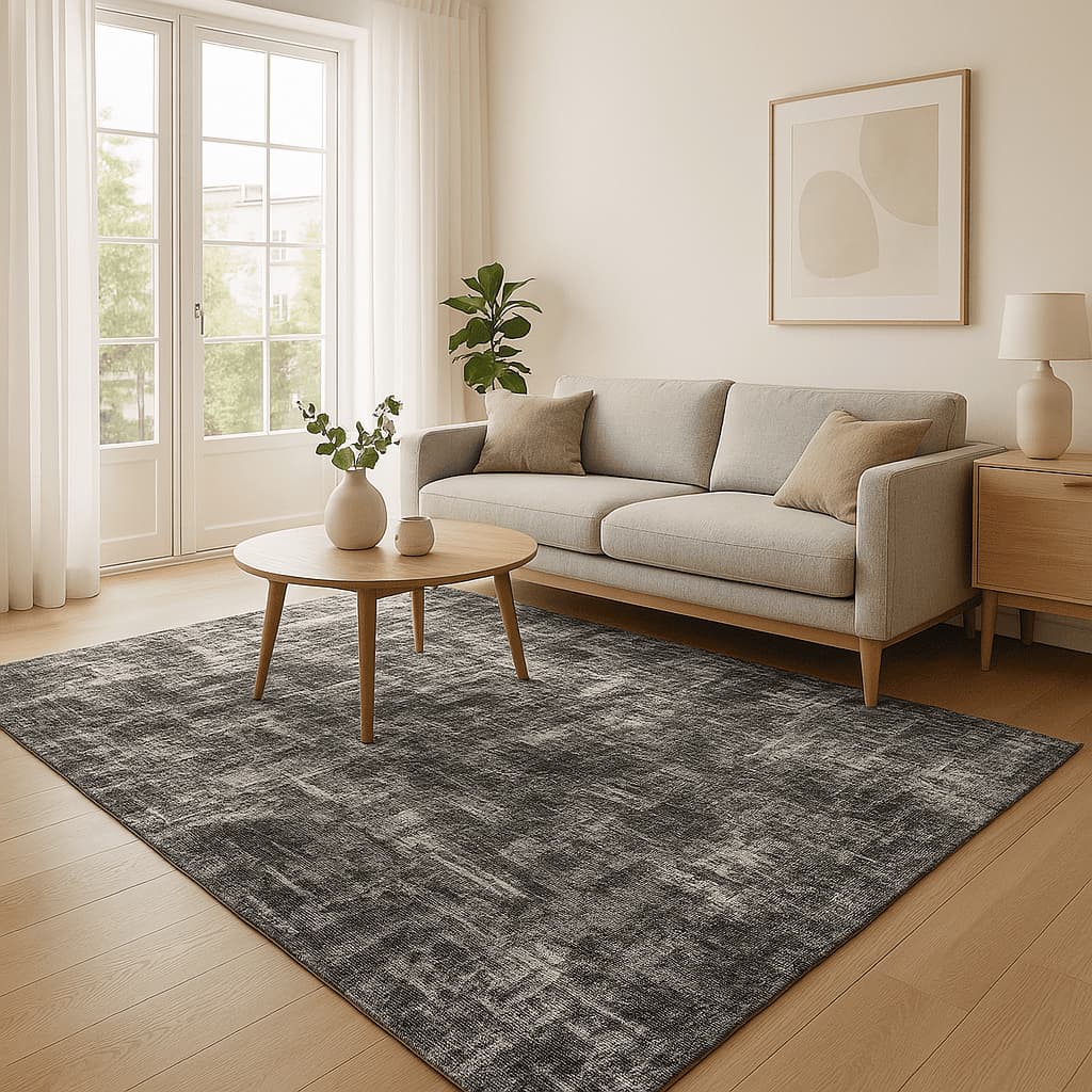 Tapete Jacquard Geométrico Antiderrapante 2,50x2,00m Grande para Sala e Quarto