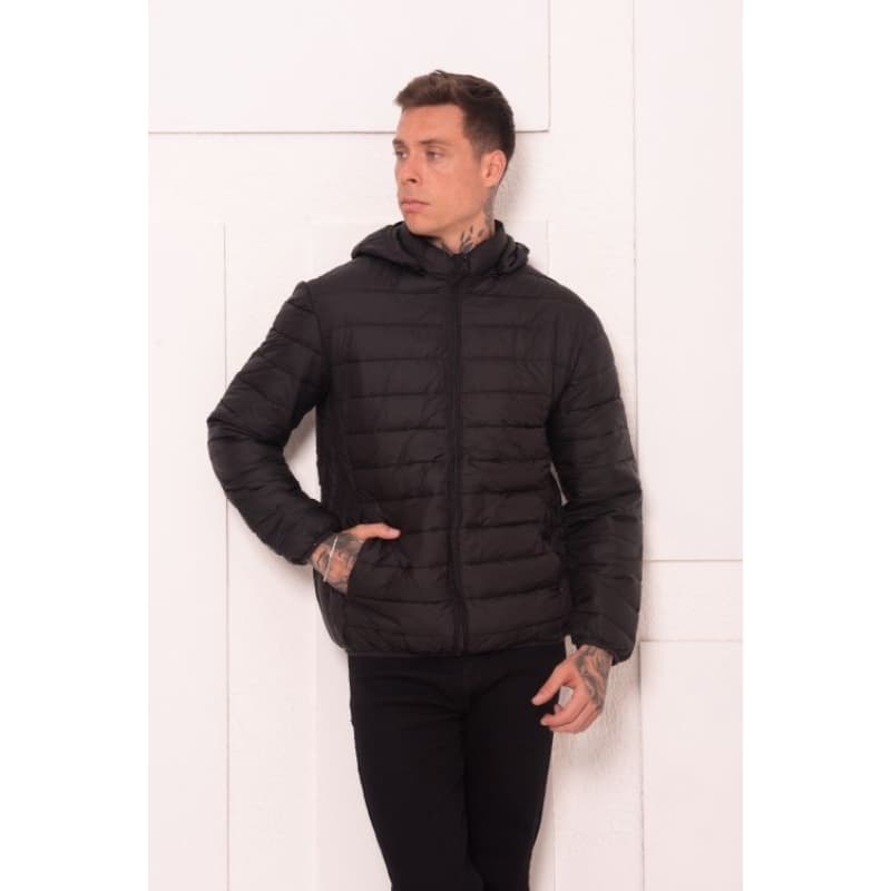Jaqueta  Bobojaco Puffer Capuz Removível Bolsos Internos Impermeável