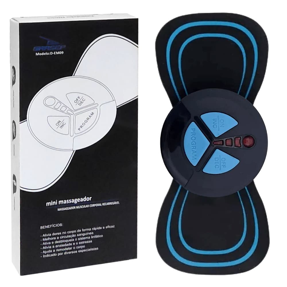 Massageador Eletrônico Muscular Mini Estimulador Portátil Recarregável Para Braços Pernas Abdômen