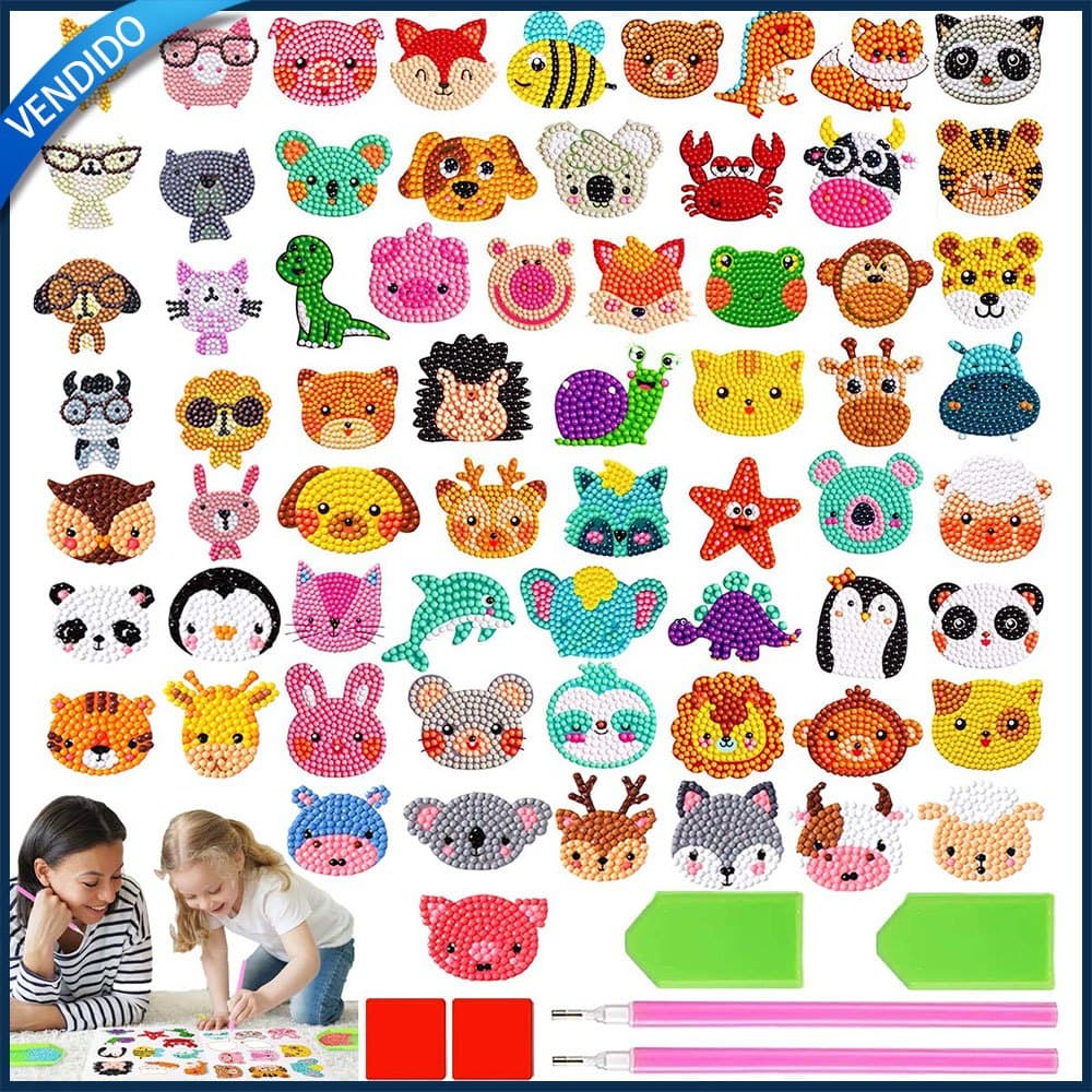 Kits De Adesivos De Pintura Com Diamante Animal 5D Para Crianças Artes E Artesanato Idades 8-12 Fácil De Bricolagem