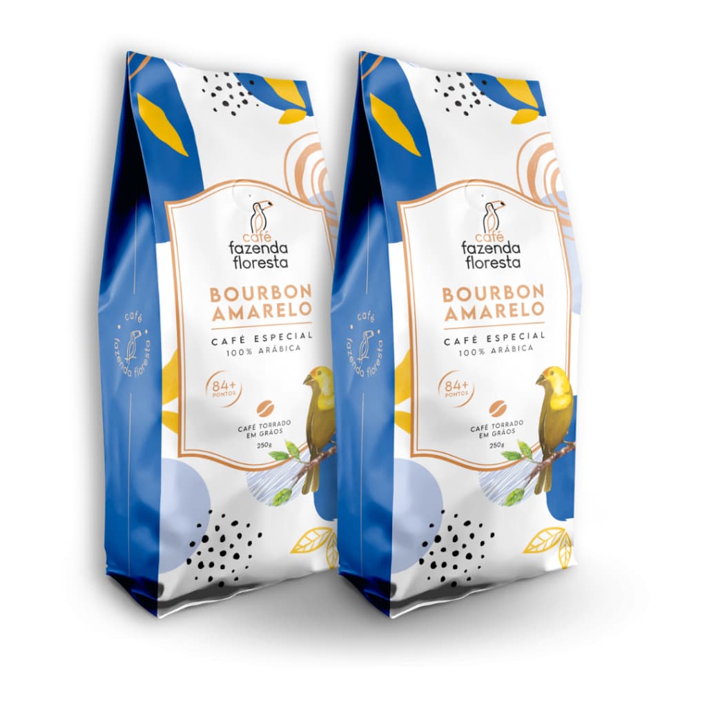Kit Café Especial Fazenda Floresta Bourbon Amarelo em grãos - 2 pacotes de 250g
