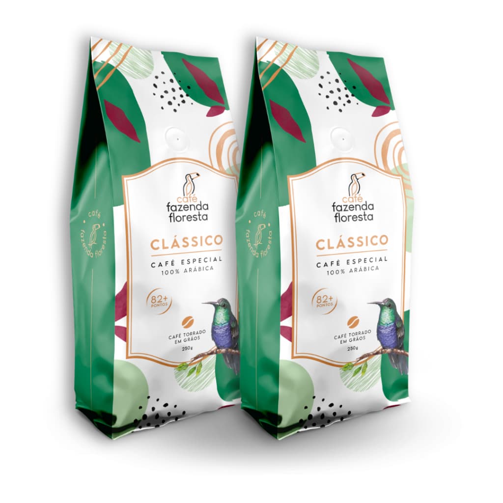 Kit Café Especial Clássico Torrado em grãos - Café Fazenda Floresta - 2 Pacotes De 250g