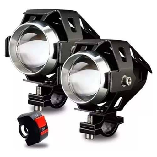 Kit Par Farol Milha Led Auxiliar U5 Moto Led Olho De Anjo U5