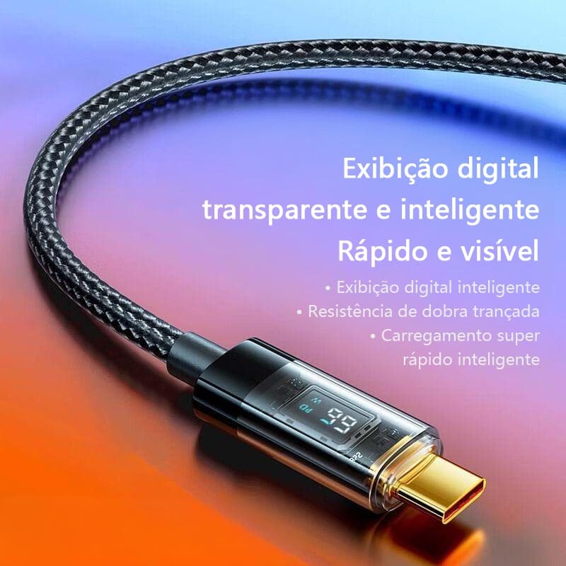 Carregador 100W PD + Cabo 66W USB-C Rápido para Celulares Android -A2