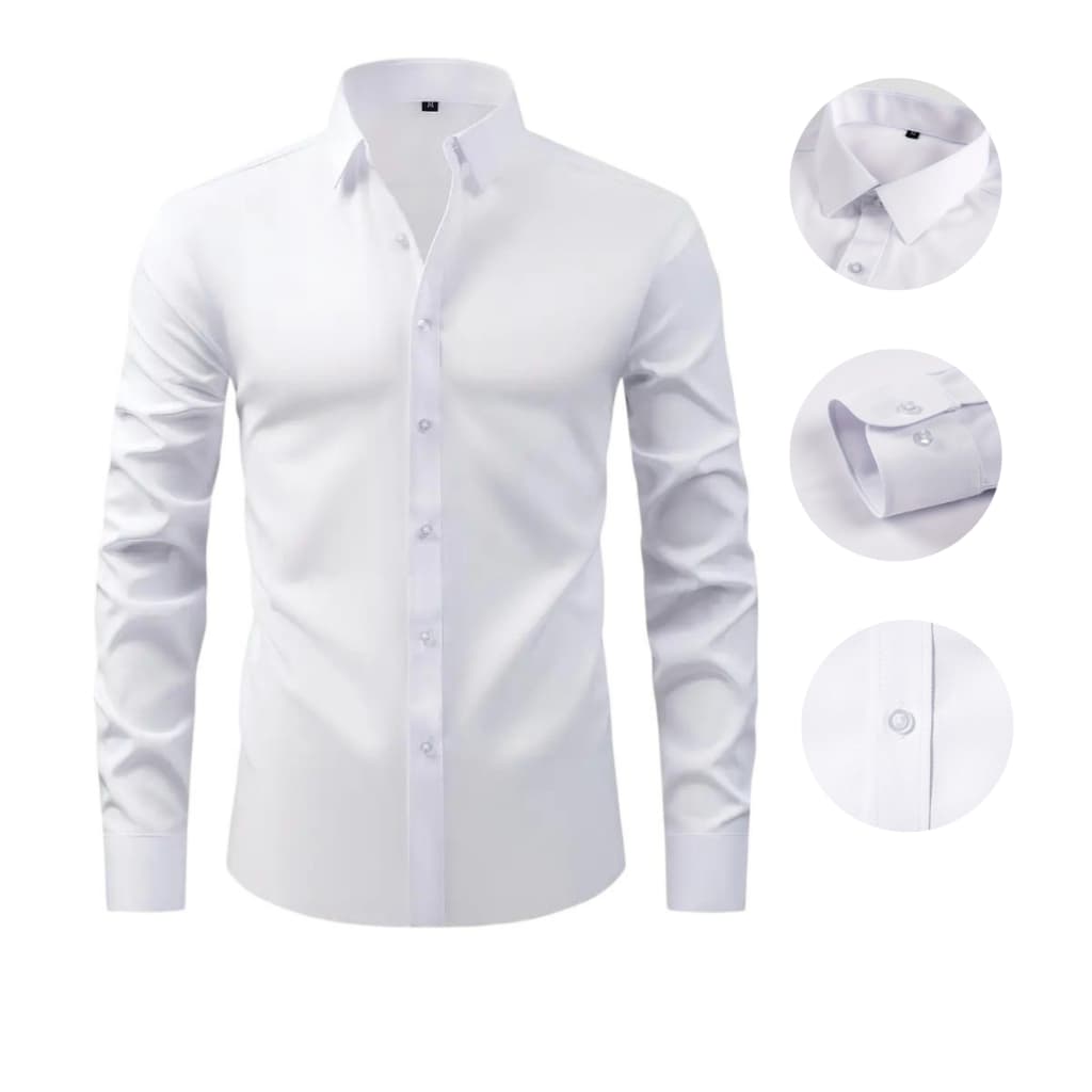 Camisa Social Masculina Slim Executiva de Luxo - Acabamento Premium