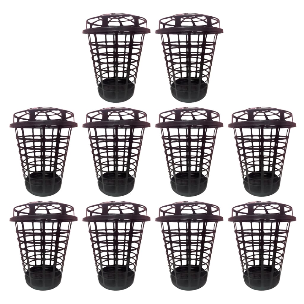 Kit Com 10 Cestos De Roupa Telado 60L Para Banheiros e Lavanderias Em Plástico Com Tampa