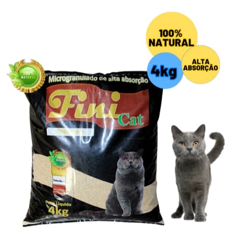 Areia Para Gato Sanitária Fini Cat Premium Tradicional para Gato 4kg Pet