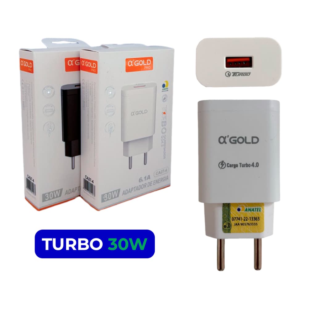 Fonte de Tomada Turbo 30W Super Rápido 6.1