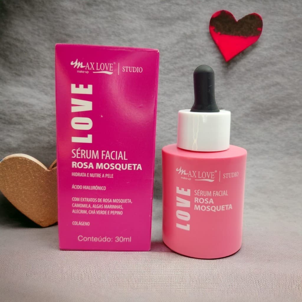 Sérum Facial Rosa Mosqueta 30ml - Vitamina C, Clareamento e Antissinais Max Love