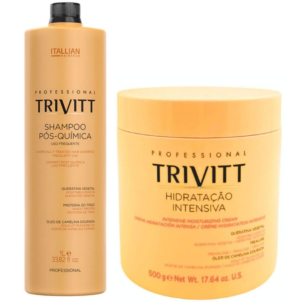 Shampoo Uso Frequente Hidratante 1 L Trivitt  + Hidratação Intensiva Trivitt 500 g