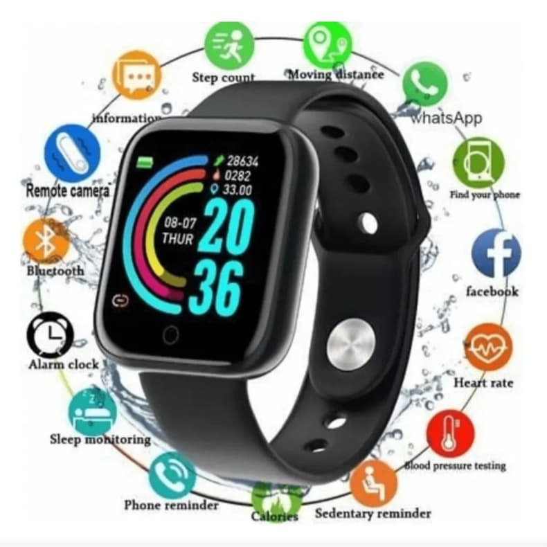 Relógio Smartwatch D20 Relógio Inteligente Bluetooth Musica Mensagem Medidor Batimentos