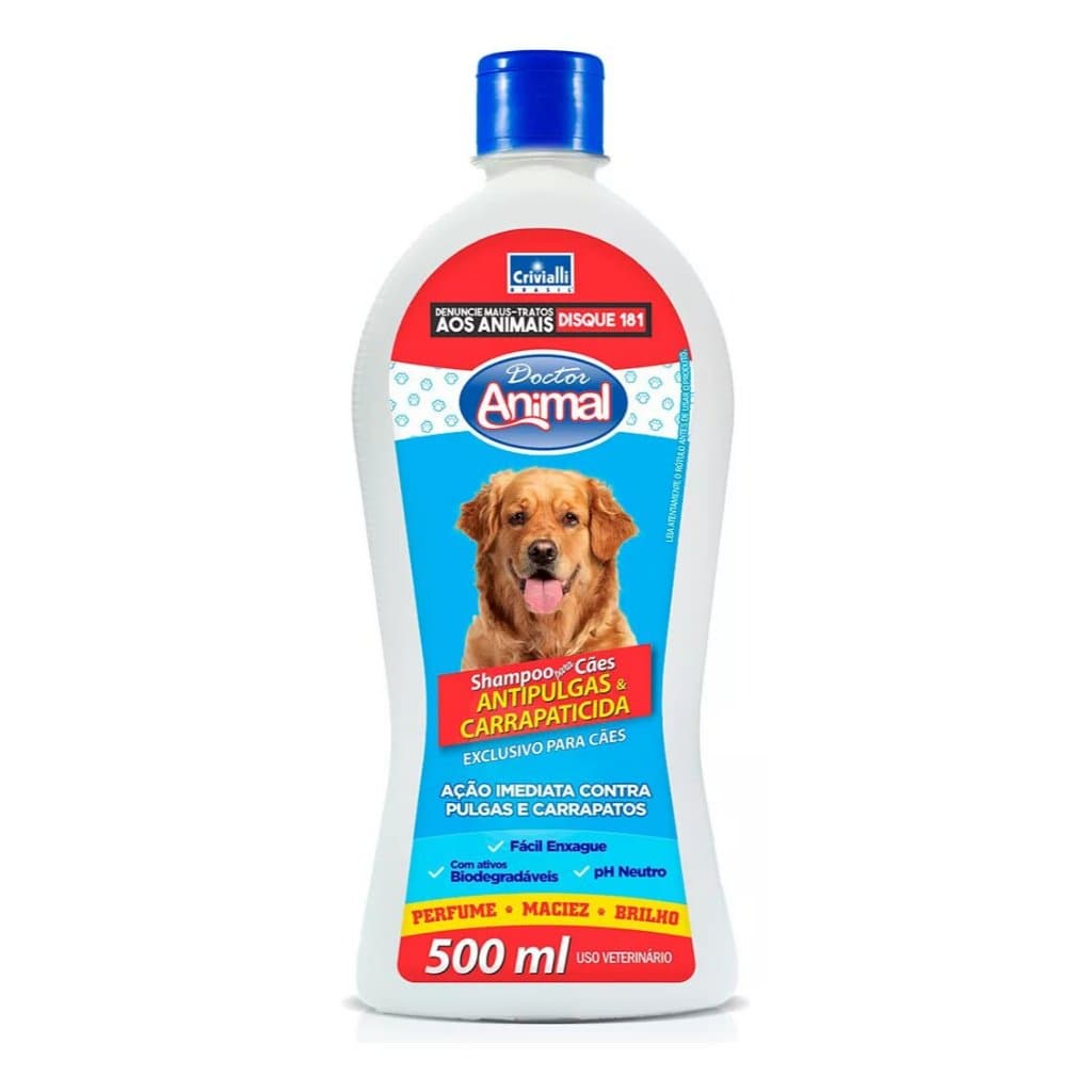 Shampoo Antipulgas E Carrapaticida Para Cães 500ml Doctor Animal