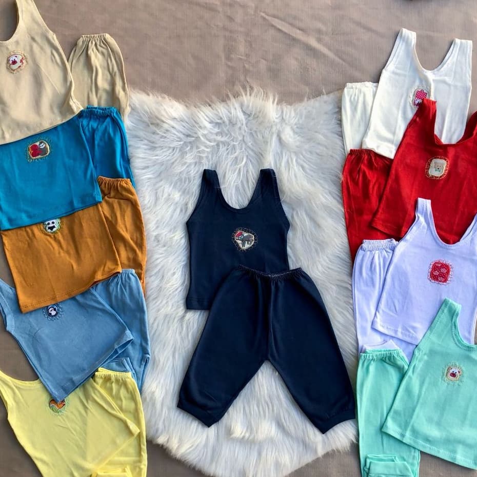 KIT 5 Conjuntos Mijao Culote Calça + Camiseta e Calça Rn Menino e Menina Unissex Roupa de bebe RN
