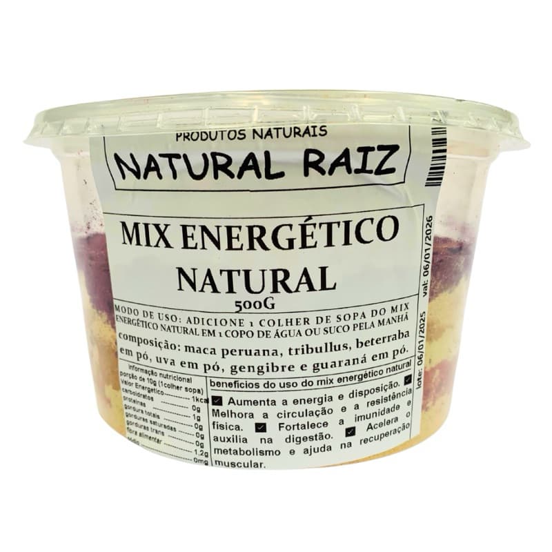 Mix Energético Natural Pote 500g - Energia e Disposição