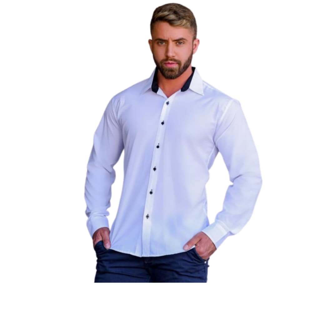 Camisa Social Masculina Slim Blusa Masculina Camisa Social Masculino Preto Branco Azul Marinho Marsala Entrega Rápida