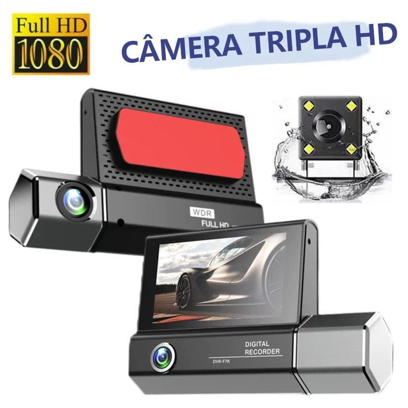 【GENAI】Câmera de gravação de direção de carro HD 1080P, monitoramento de visão noturna, direção dianteira e traseira