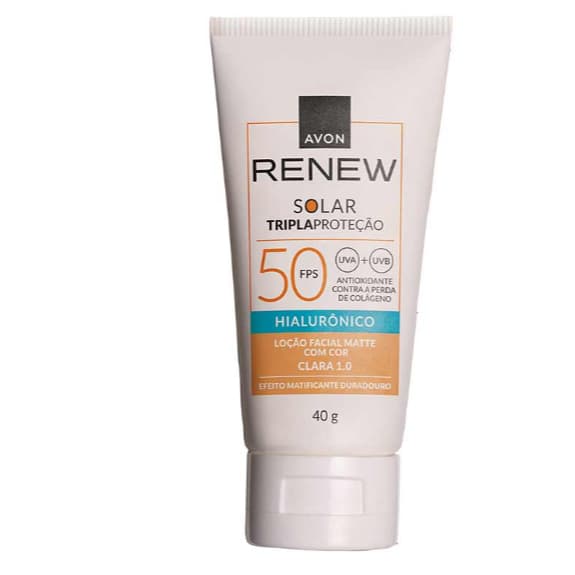 Protetor Solar Facial Renew Solar Advance Matte com Cor Clara Anti-Idade FPS 50 40g