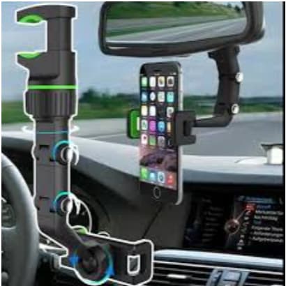 Multifuncional 360 Graus Rotatable  Espelho Retrovisor Clipe Suporte Celular Para O Carro