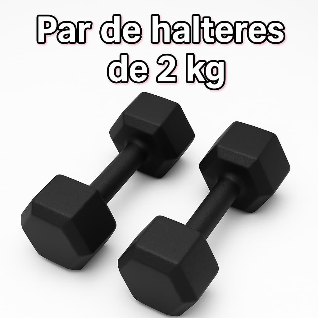 Par de Halteres 2kg Sextavado Academia Treino Musculação – Ferro Fundido