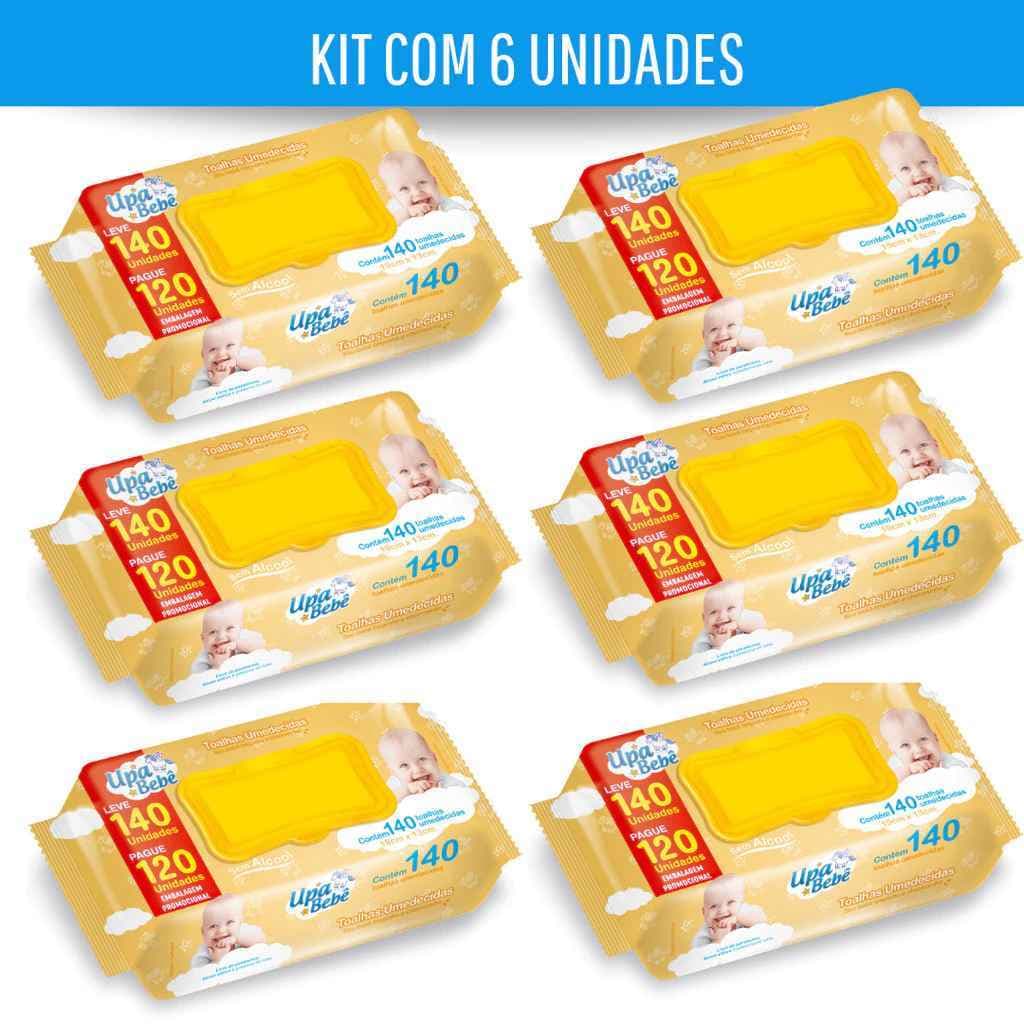 Kit Toalha Umedecida Upa Babe Leve 140 Pague 120  C/6 Pcts