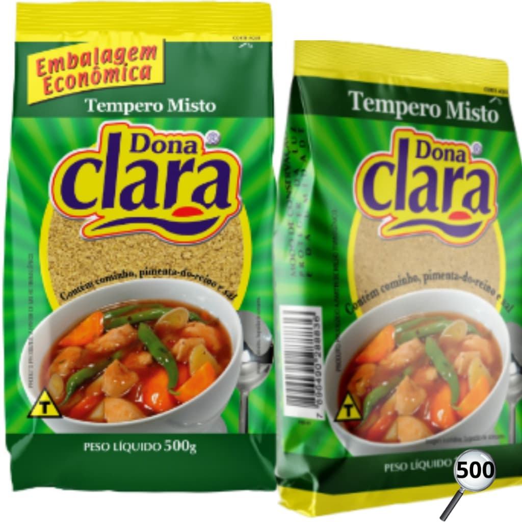 TEMPERO MISTO DONA CLARA PACOTE 500G EMBALAGEM ECONÔMICA CONDIMENTO