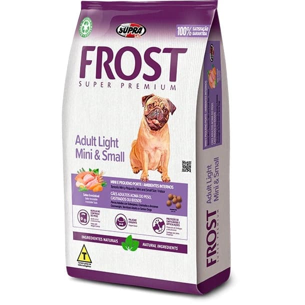 Ração Frost Cães Adultos Light Mini 10Kg Pequeno Alimento Mix Carne Cachorros Super Premium