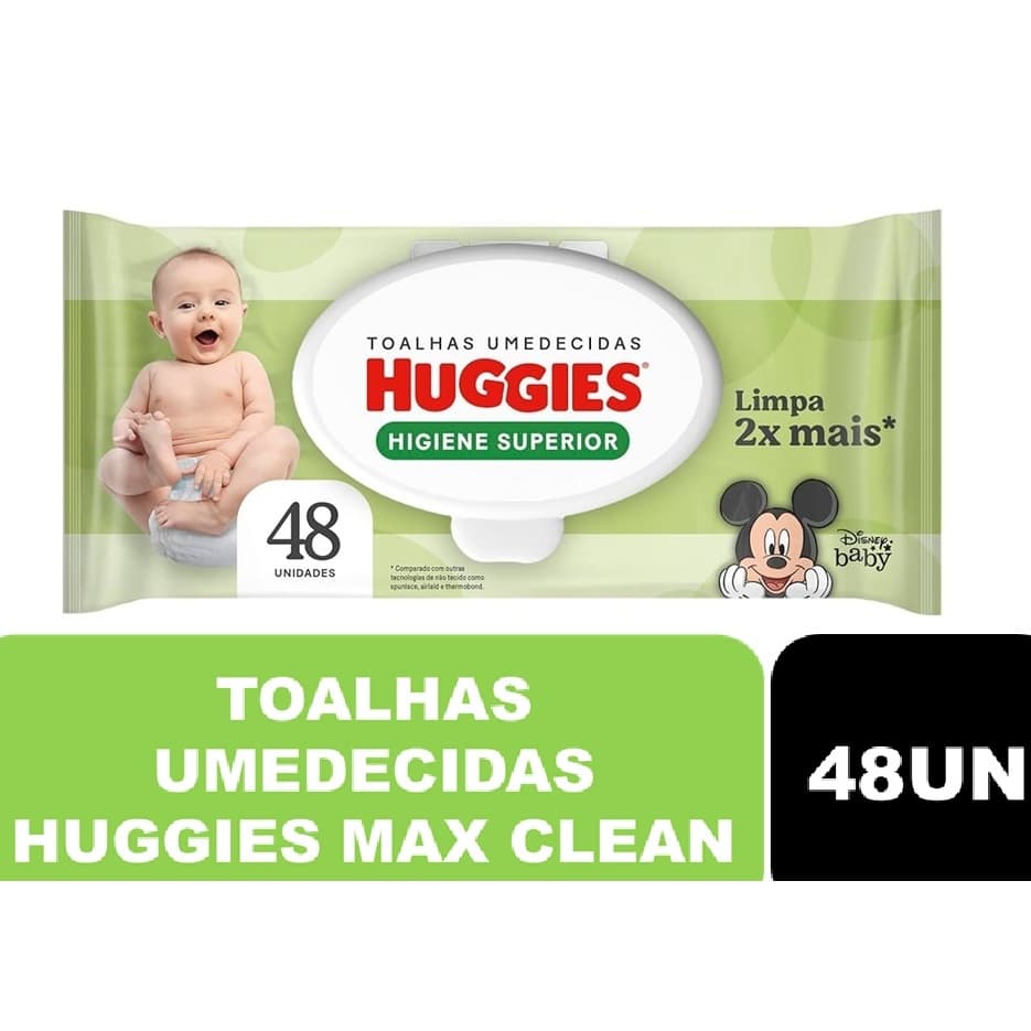 Toalhas Umedecido HUGGIES MaxClean com 48 unidades