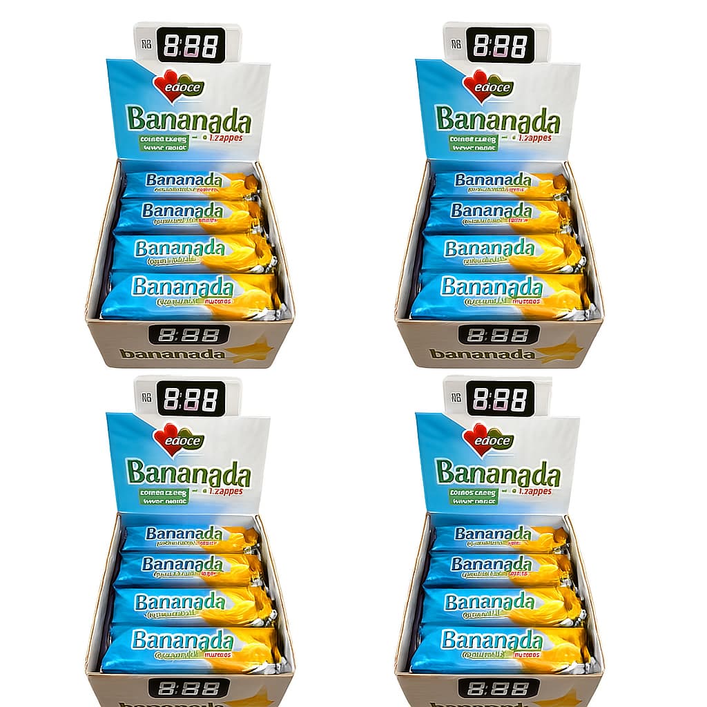 Bananada Zero Açúcar 4 Caixas 96un Diet Sem Glúten Doce Banana Saudável Artesanal Fit