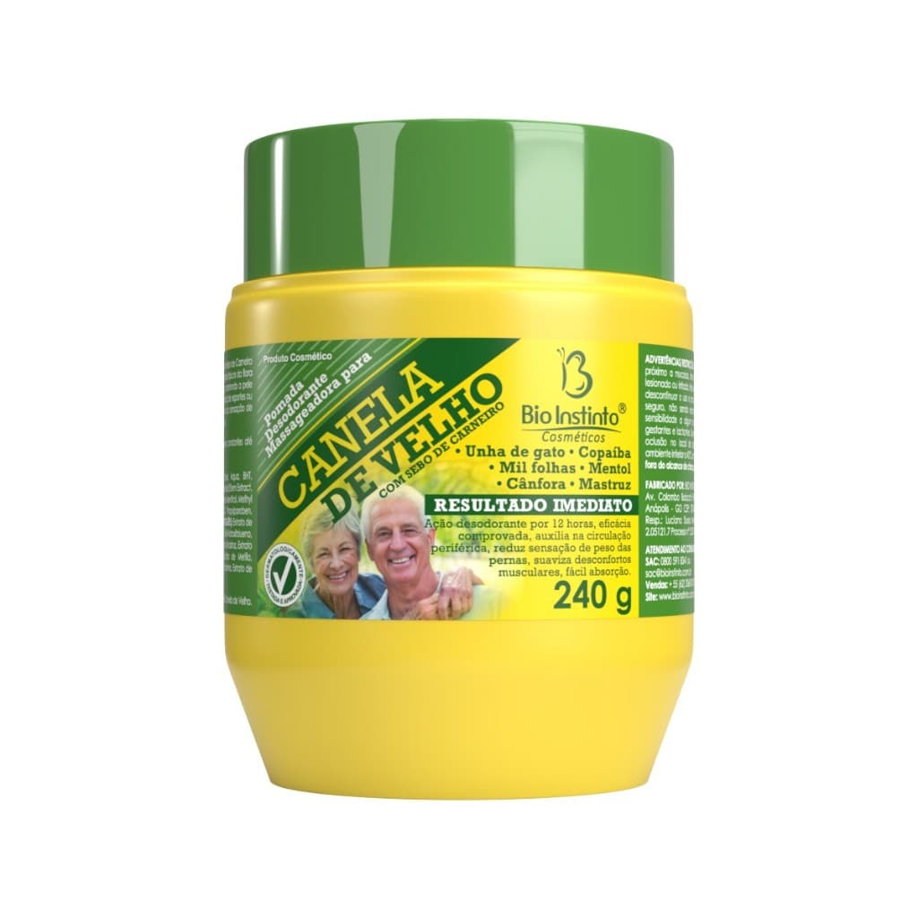 Pomada Canela de Velho Massageadora Original para Dor Muscular Bio Instinto 240g