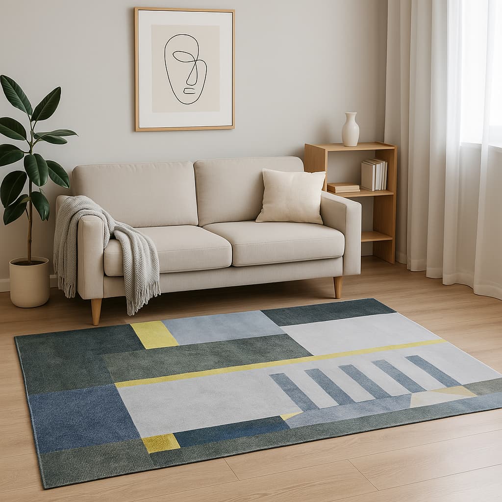 Tapete Retangular 140x100cm Antiderrapante p/ Sala e Quarto