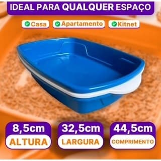 Caixa Areia Gatos Bandeja Higiênica Furba Sanitária Cat Clean 3 Peças
