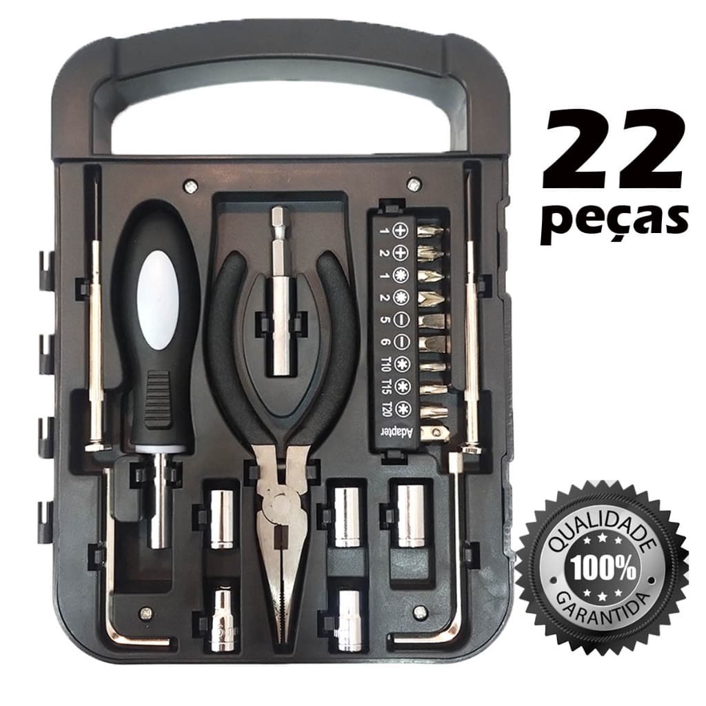 kit ferramentas completo 22 peças KAPBOM com alicate e extensor